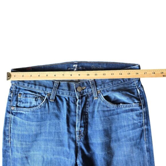 7 For All Mankind Rhigby Button Fly Skinny Blue denim Jeans. Size 30 - Picture 4 of 7